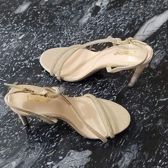 BRAND NEW BEBE STRAPPY HIGH HEEL STILETTOS RHINESTONES STRAP SANDAL - Picture 6 of 13